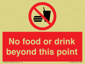 No food or drink beyond this point